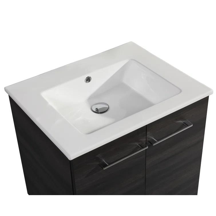 Annecy 24 In. Bathroom Vanity With Ceramic Sink Top