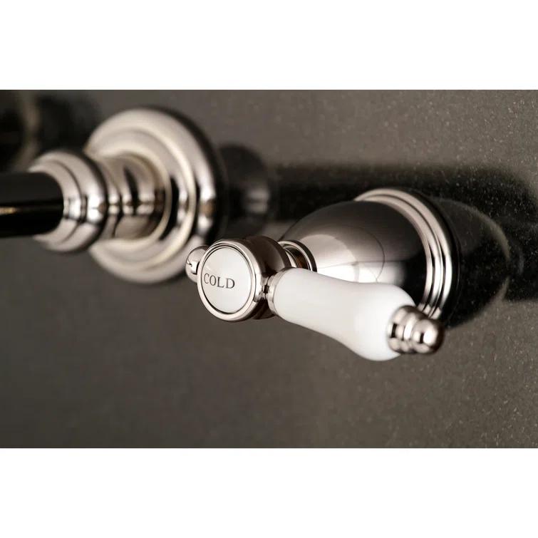 Kingston Brass KS7026BPL Kingston Brass Bel-Air Two-Handle 3-Hole Wall Mount Roman Tub Faucet