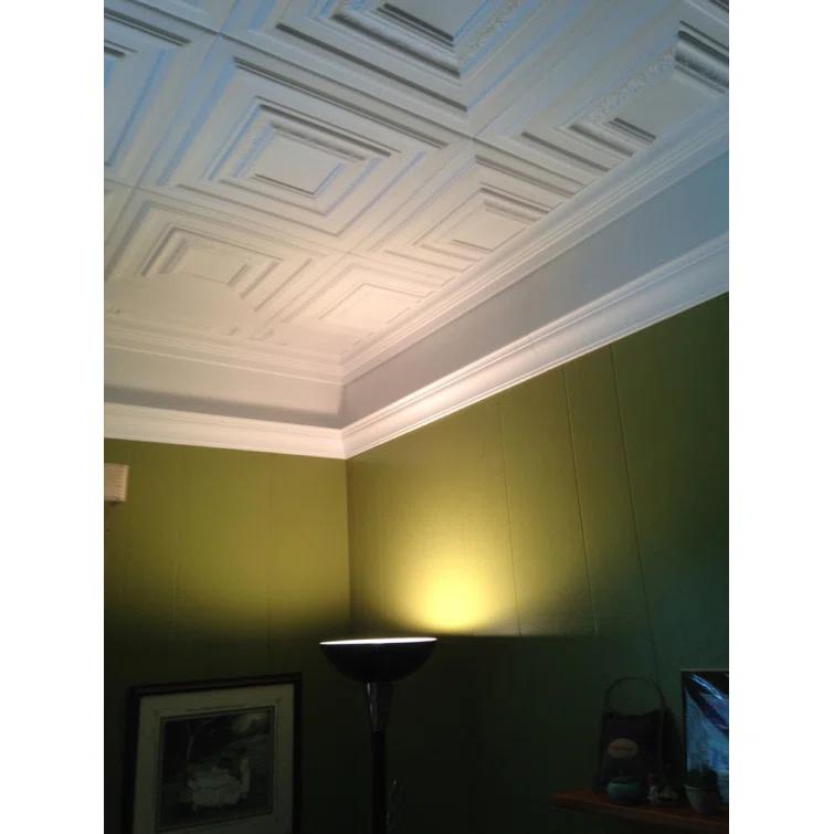 Chestnut Grove 1.6 ft. x 1.6 ft. Polystyrene Glue-up Ceiling Tile
