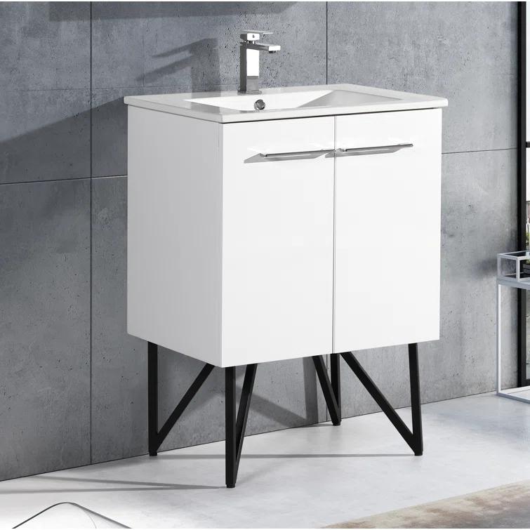 Annecy 24 In. Bathroom Vanity With Ceramic Sink Top
