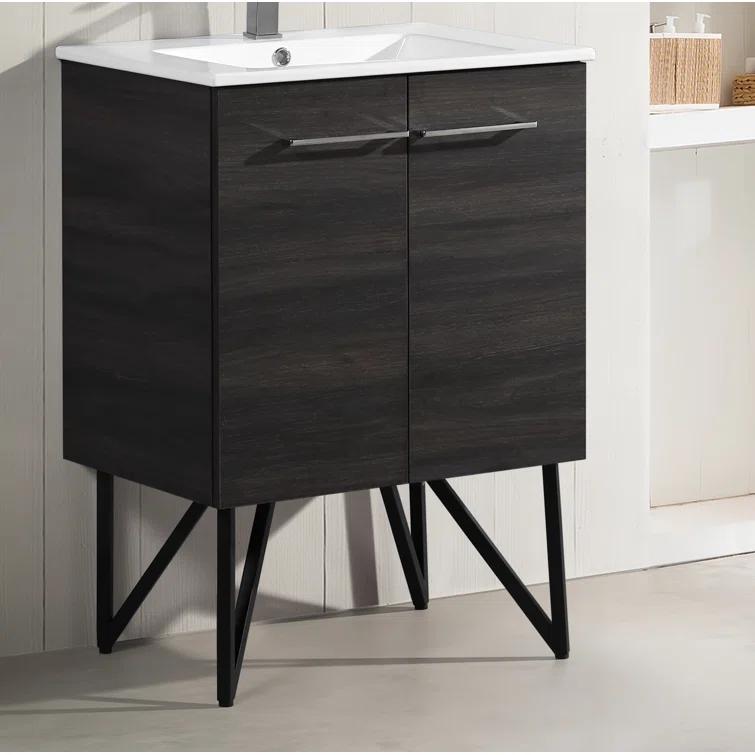Annecy 24 In. Bathroom Vanity With Ceramic Sink Top