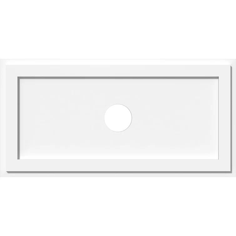 Ekena Millwork 26"W x 13"H x 7"ID x 9"C x 1"P Rectangle Architectural Grade PVC Contemporary Ceiling Medallion CMP34X17RE-04000