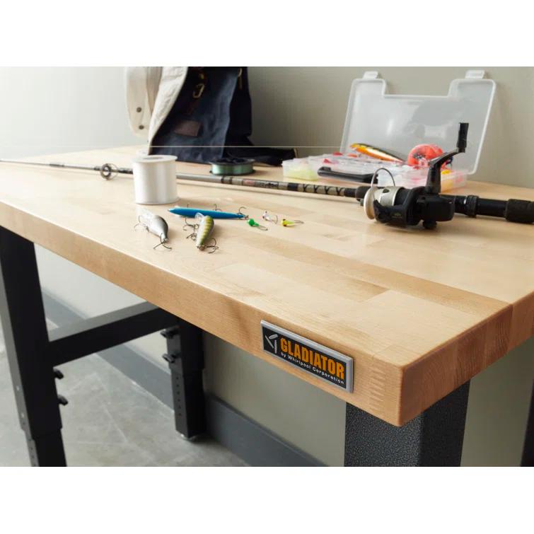 Adjustable Height Hardwood Workbench