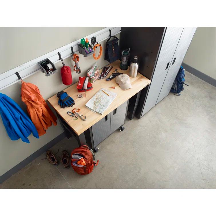 Adjustable Height Hardwood Workbench