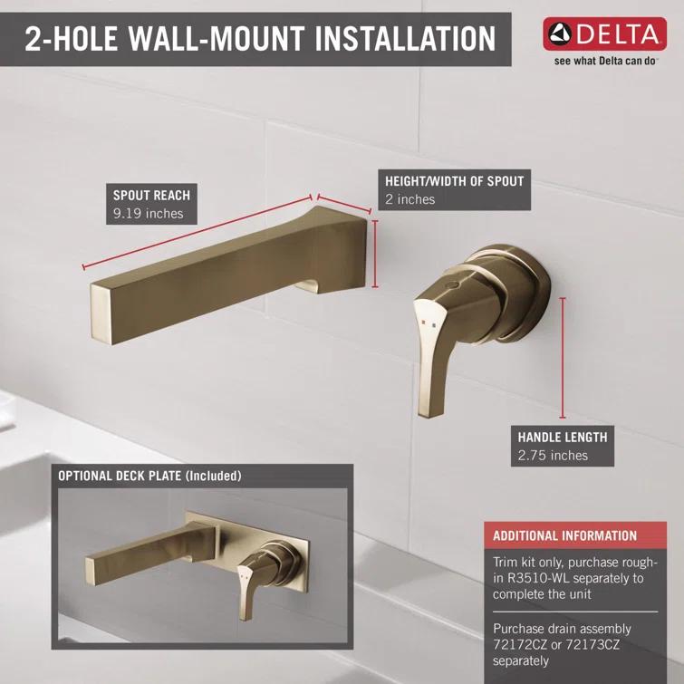 Zura Trim Wall Mounted Bathroom Faucet
