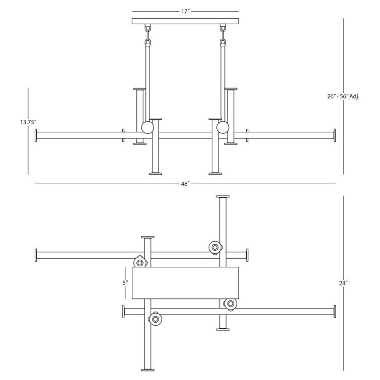 Milano 16 - Light Dimmable Sputnik Modern Linear Chandelier