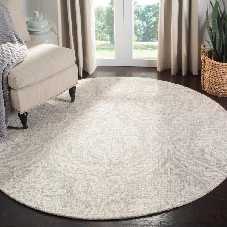 Rosemarie Abstract Handmade Tufted Wool Gray/Ivory Area Rug