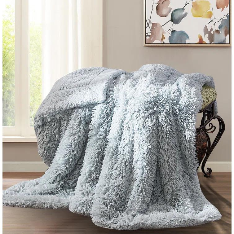 Chanasya Shaggy Shaggy Super Elegent Sherpa Long Fur Throw