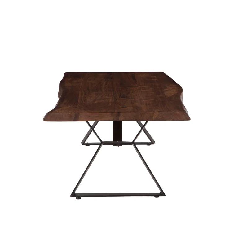 Nottingham Transitional Walnut Coffee Table with Iron Base