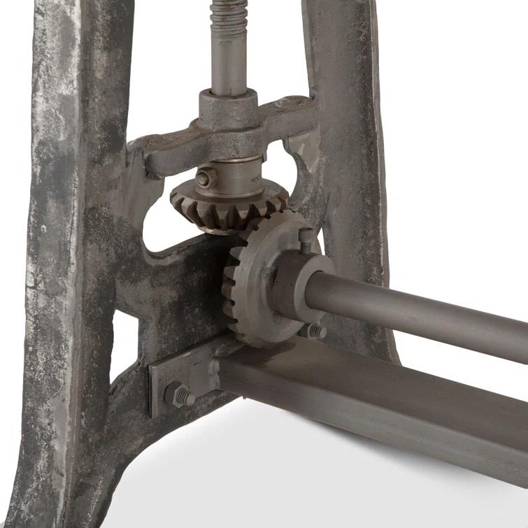 Williston Forge Hackett Adjustable Solid Wood Top Metal Base Drafting Table
