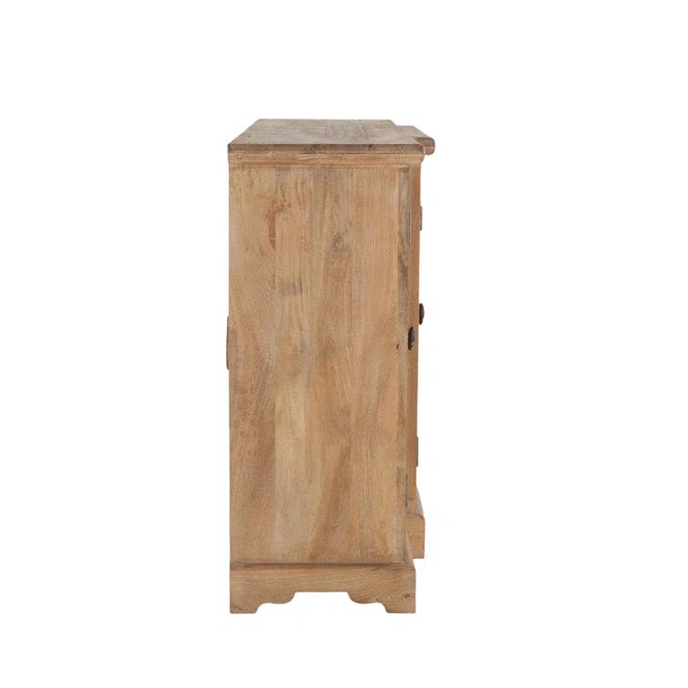 Pengrove Rustic Brown 75'' Mango Wood Sideboard with Glass Doors