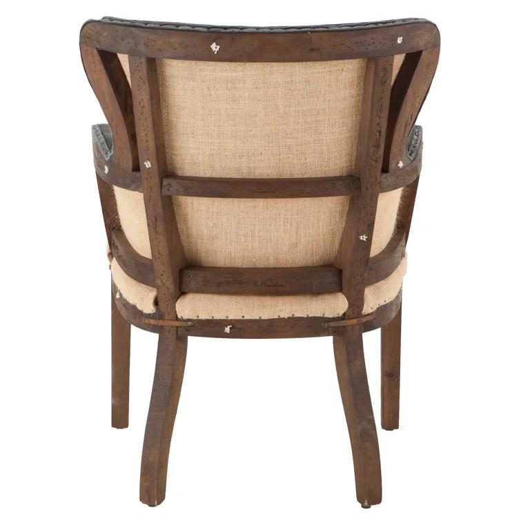 Gray Velvet Handcrafted Accent Chair with Oak Frame