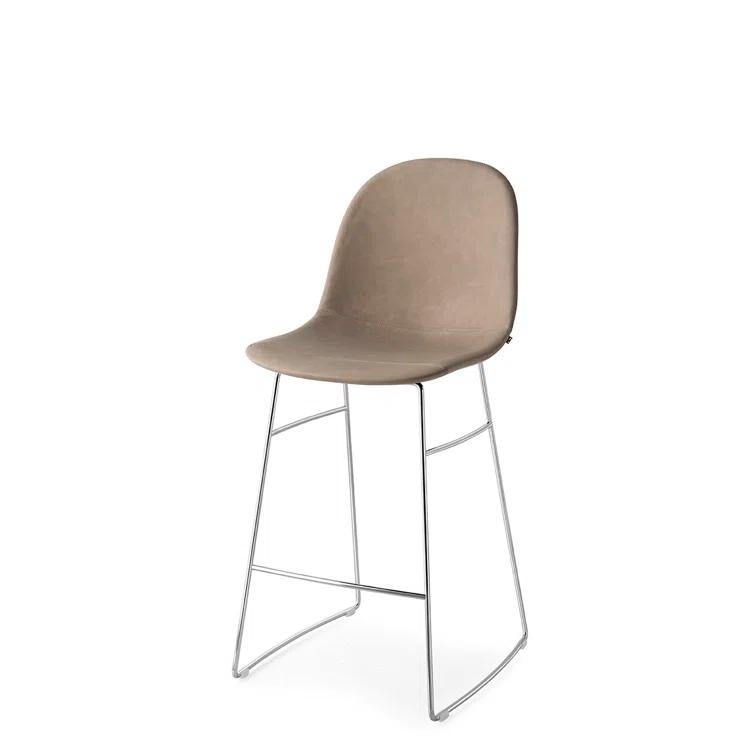 Academy Upholstered Bar Stool with Chromed Frame