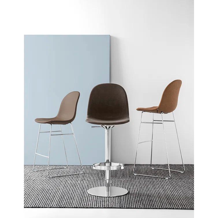 Academy Upholstered Bar Stool with Chromed Frame