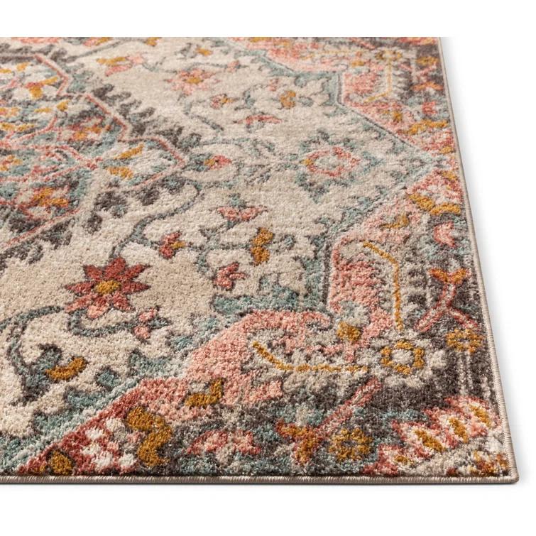 Espey Gwendolyn Blush Bohemian Oriental Medallion Rug