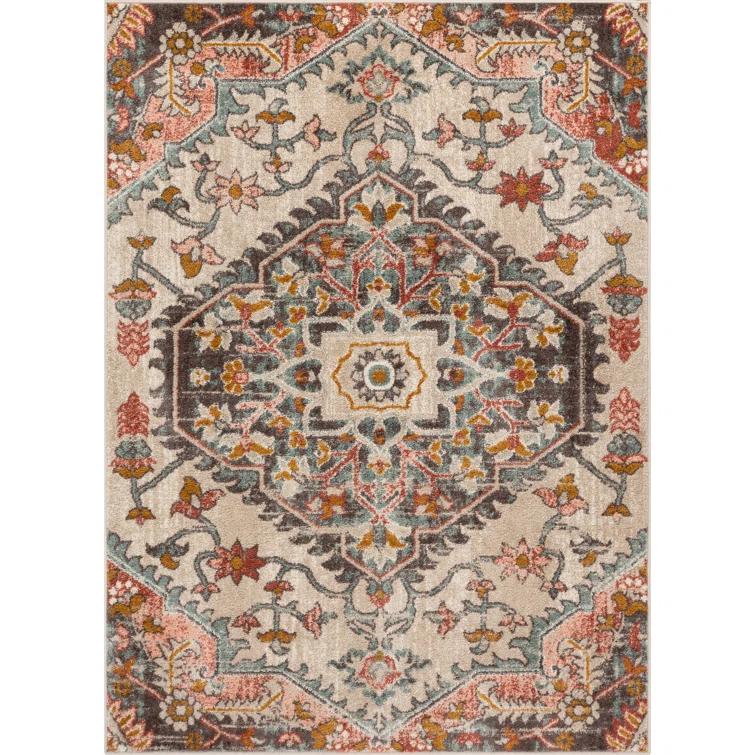 Espey Gwendolyn Blush Bohemian Oriental Medallion Rug