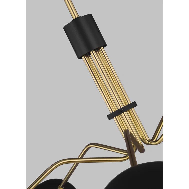 Midnight Black Steel 5-Light Sputnik Chandelier