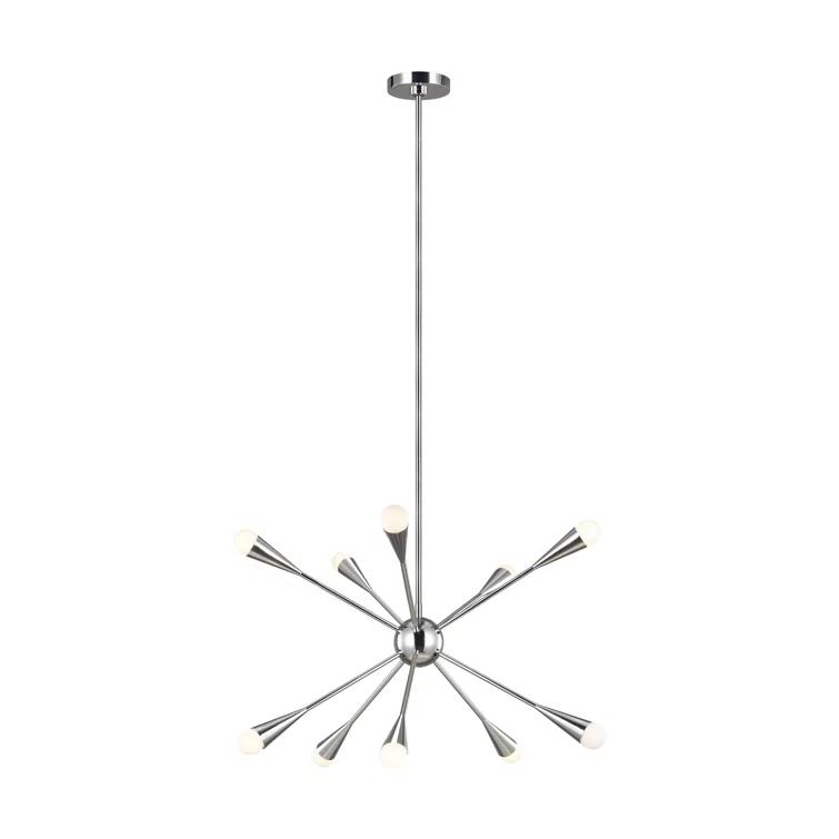 Ellen DeGeneres Polished Nickel Sputnik 10-Light Chandelier