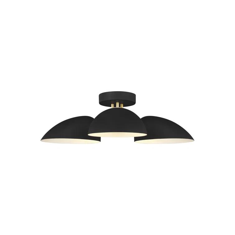 Midnight Black 3-Light Flush Mount Ceiling Fixture by Ellen DeGeneres