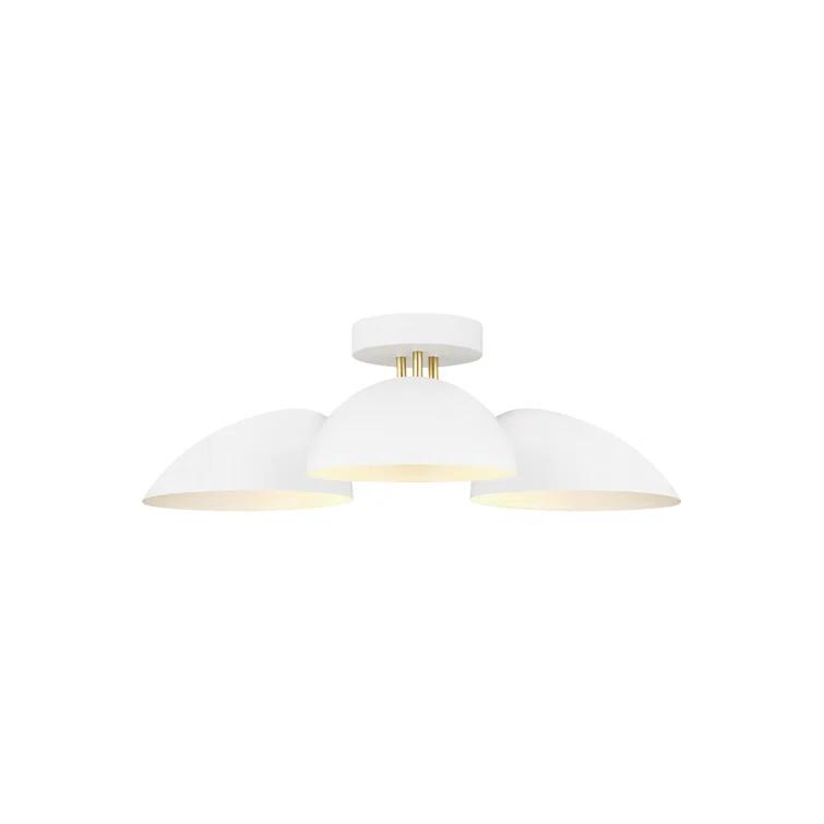 Ellen DeGeneres Matte White Brass 3-Light Indoor/Outdoor Bowl Pendant