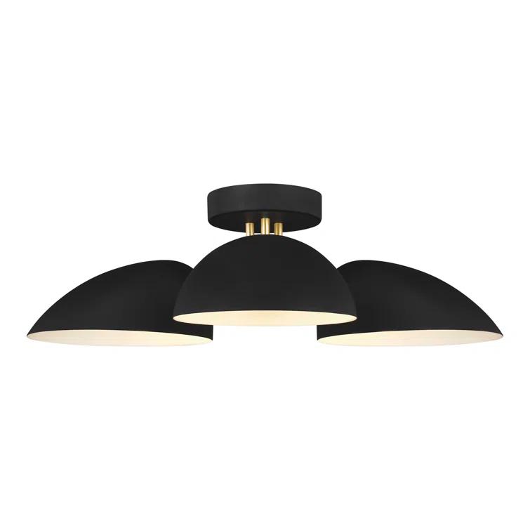Midnight Black 3-Light Flush Mount Ceiling Fixture by Ellen DeGeneres