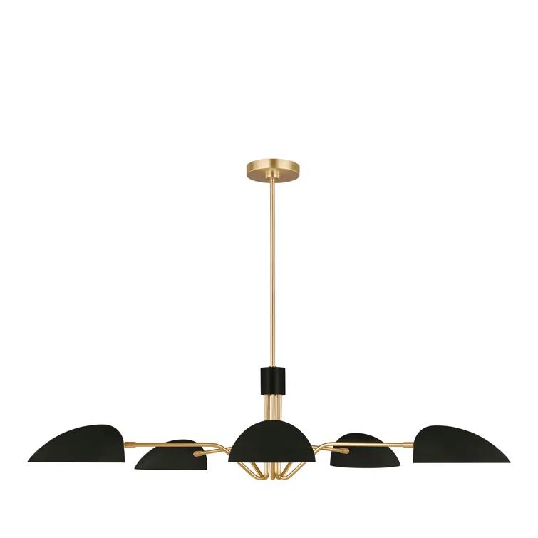 Midnight Black Steel 5-Light Sputnik Chandelier