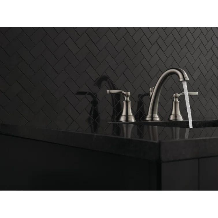 Woodhurst Widespread Bathroom Faucet 3 Hole, 2-handle Bathroom Sink Faucet with Drain Assembly