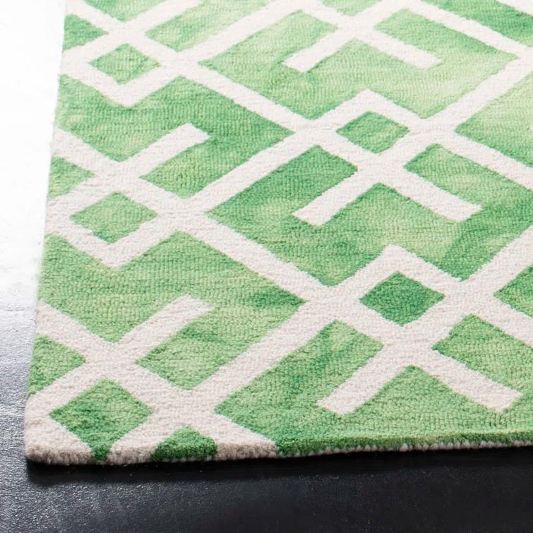 Bryauna Hand Tufted 80% Wool, 20% Cotton Geometric Rug