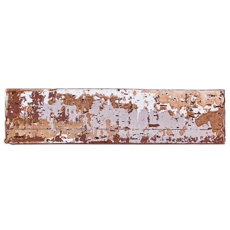 Metro 2" x 9" Terra Cotta Subway Tile in Red/White