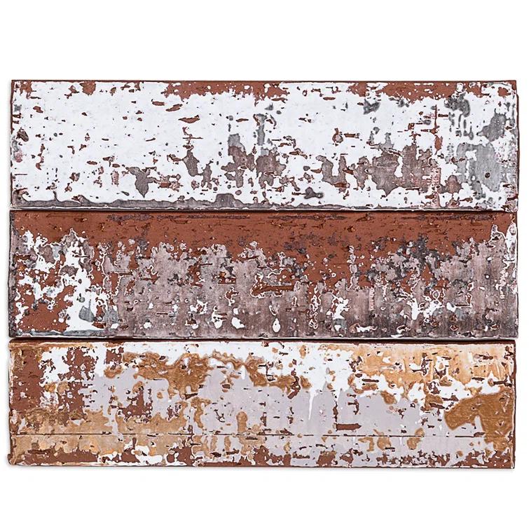 Metro 2" x 9" Terra Cotta Subway Tile in Red/White