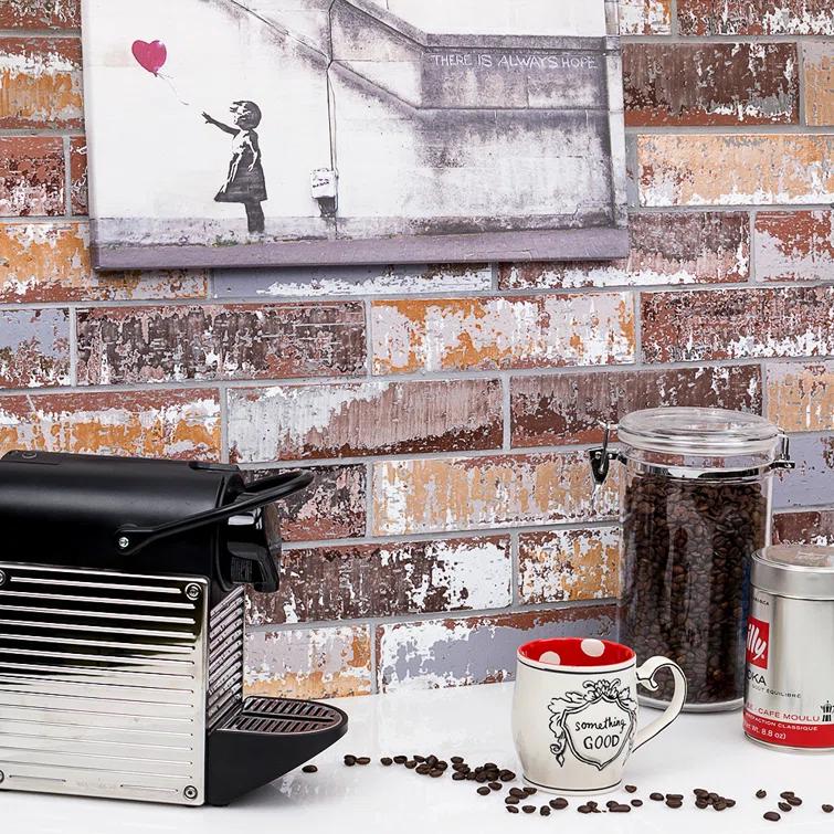 Metro 2" x 9" Terra Cotta Subway Tile in Red/White