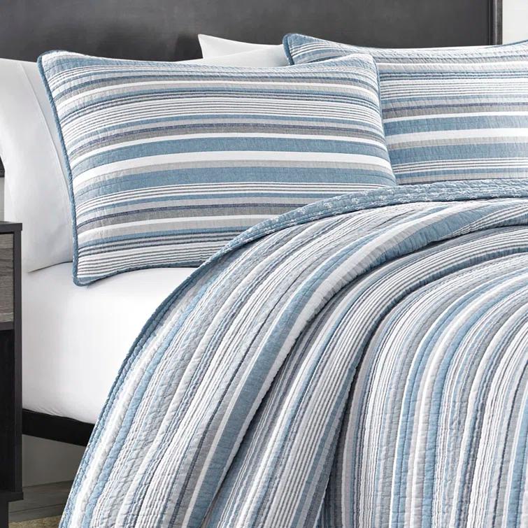 Nautica Nautica Jettison Cotton Reversible Blue Quilt Set