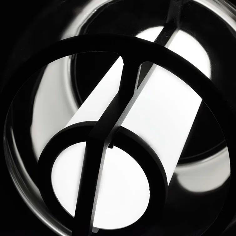 Lucid Black Orb LED Pendant with Mouth-Blown Opal Glass