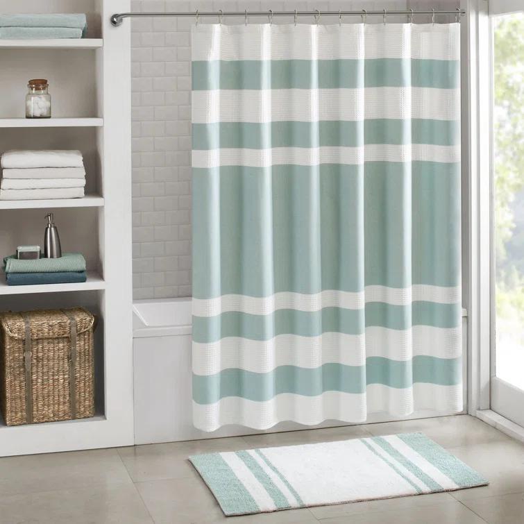 Spa Waffle Shower Curtain with 3M Treatment