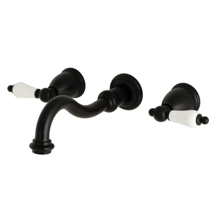 Kingston Brass Vintage Two-Handle 3-Hole Wall Mount Bathroom Faucet