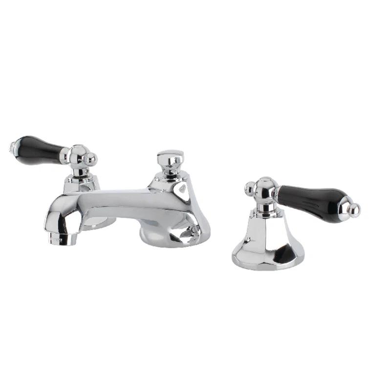 Kingston Brass KS4461PKL Kingston Brass Duchess Two-Handle 3-Hole Deck Mount Widespread Bathroom Faucet with Brass Pop-Up Drain