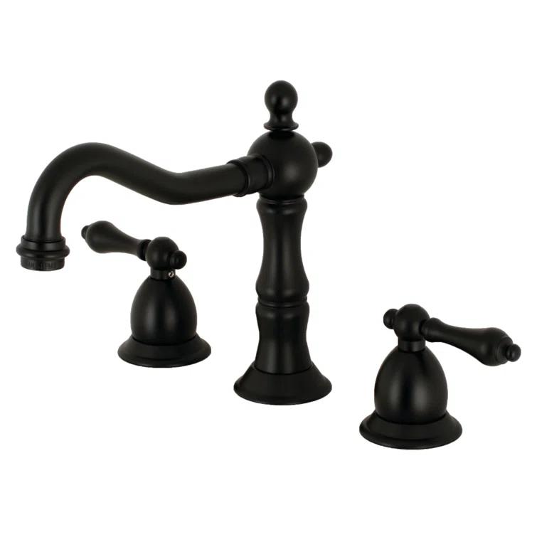 Kingston Brass KS1970AL Kingston Brass Heritage Two-Handle 3-Hole Deck Mount Widespread Bathroom Faucet with Brass Pop-Up Drain