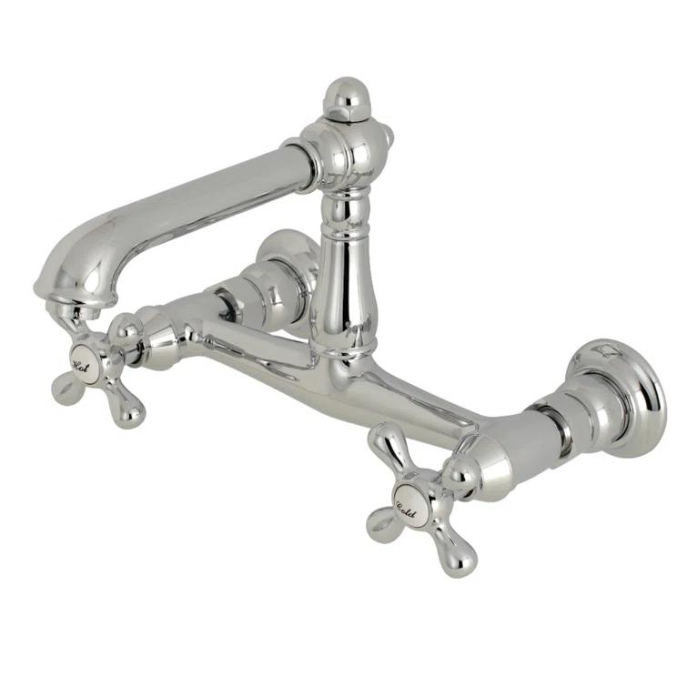 Kingston Brass English Country Two-Handle 2-Hole Wall Mount Bathroom Faucet