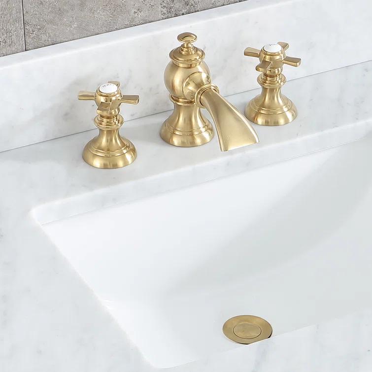Elegant Vintage Brass 8'' Widespread Bathroom Faucet