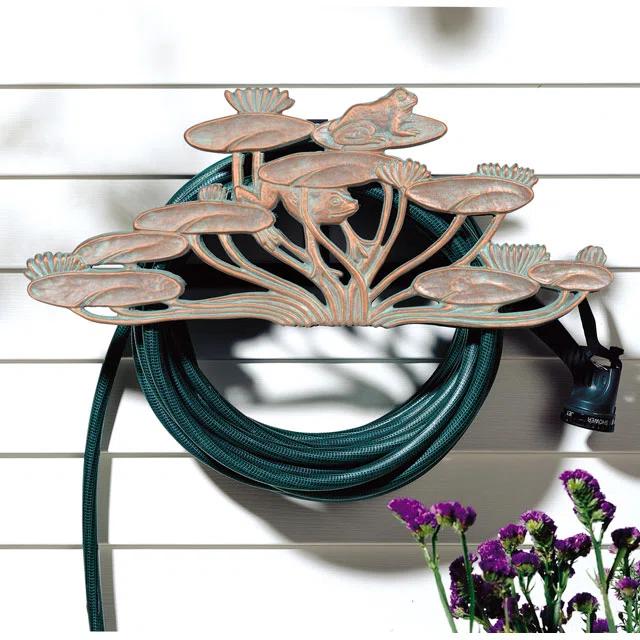 Copper Verdi Frog Decorative Wall Mount Hose Holder