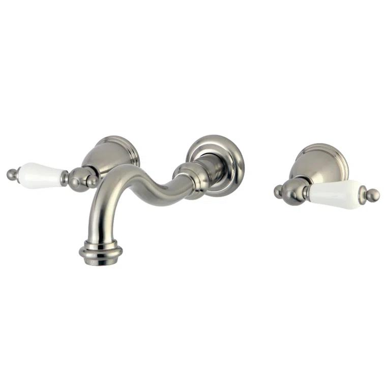 Kingston Brass Vintage Two-Handle 3-Hole Wall Mount Bathroom Faucet