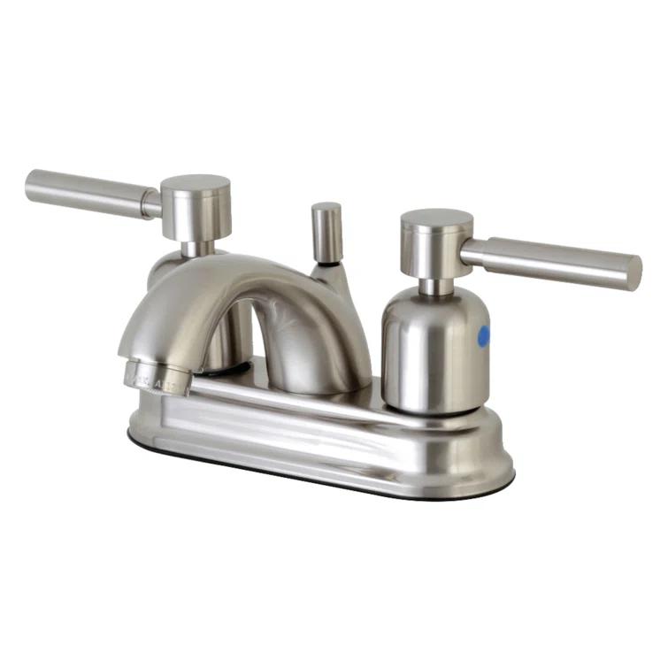 Kingston Brass Kingston Brass Concord Two-Handle 3-Hole Deck Mount 4" Centerset Bathroom Faucet with Plastic Pop-Up FB2601DL