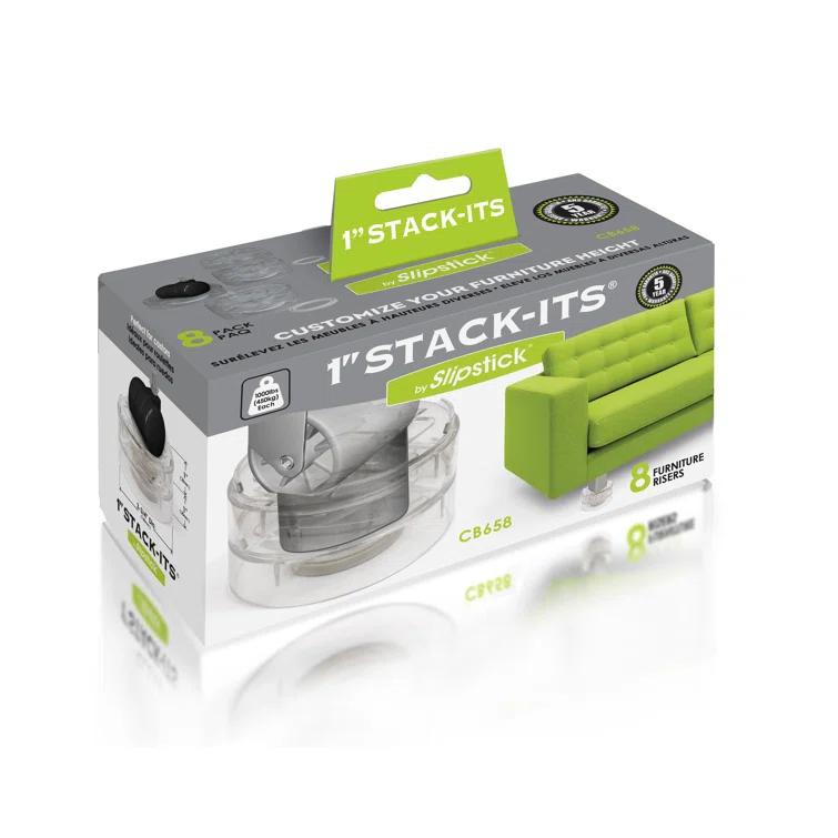 Slipstick Clear Stack-Its Furniture Risers (Set of 8)