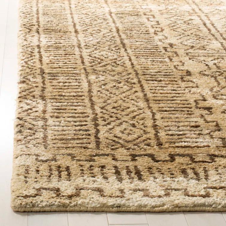 Hand-Knotted Tribal Jute 4' x 6' Area Rug in Earth Tones
