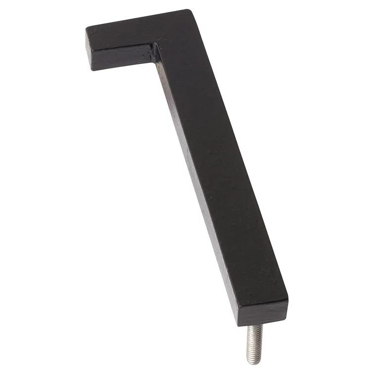 8 in. Black Aluminum Floating or Flat Modern House Number 1
