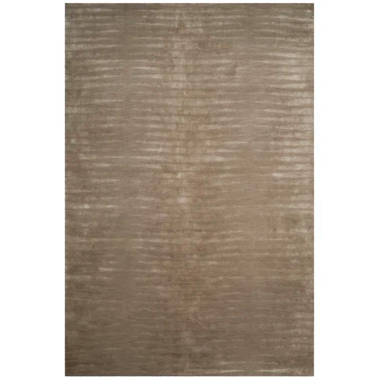 Nepalese Falcon Striped 6' x 9' Hand-Knotted Wool-Silk Rug