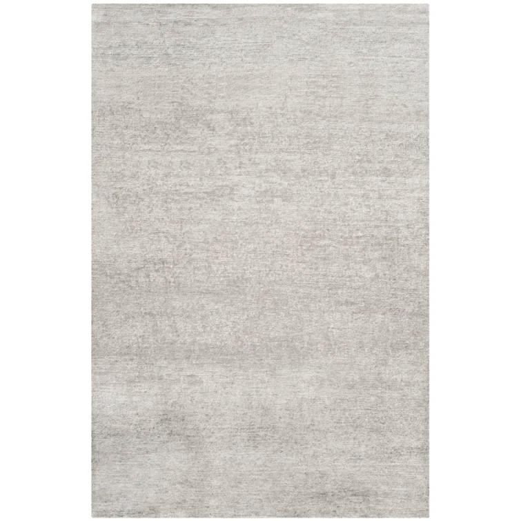 Silver Sky Hand-Knotted Viscose and Cotton Area Rug 4' x 6'