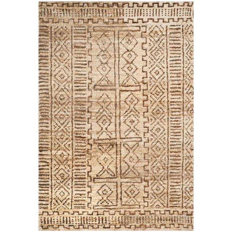 Hand-Knotted Tribal Jute 4' x 6' Area Rug in Earth Tones