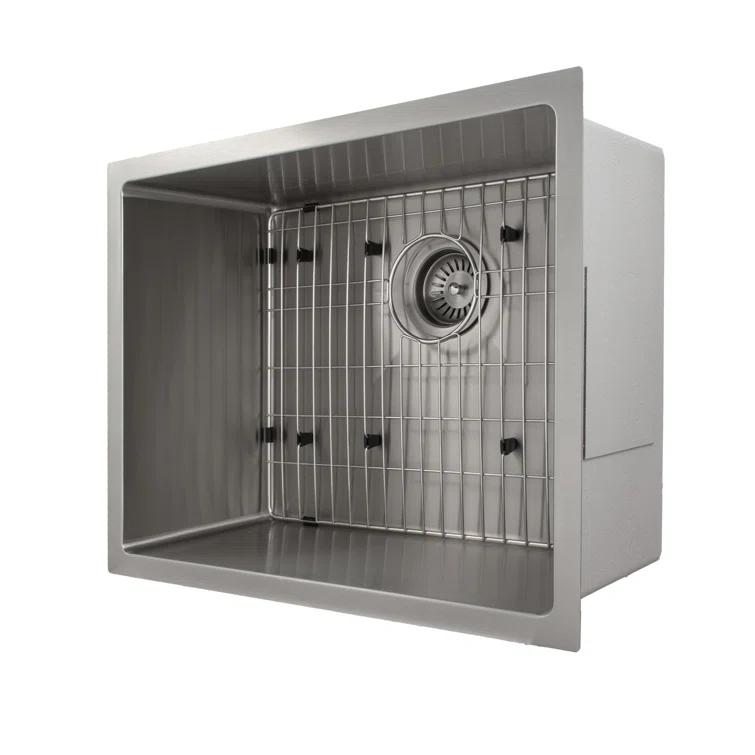 Meribel Stainless Steel 23" L x 18" W Undermount Kitchen Sink with Basket Strainer