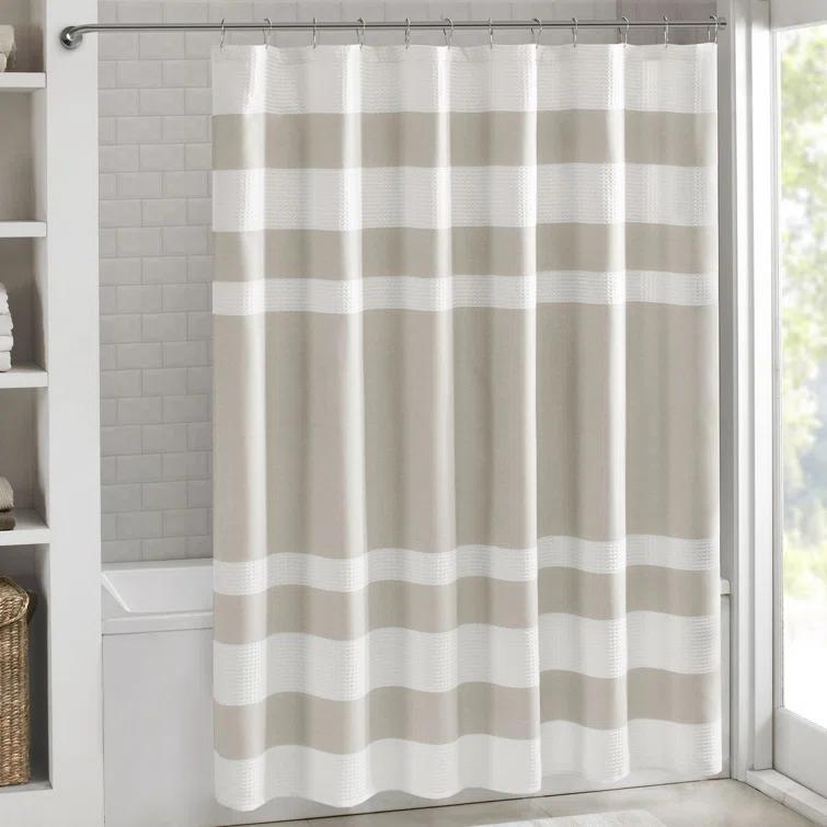 Spa Waffle Shower Curtain with 3M Treatment